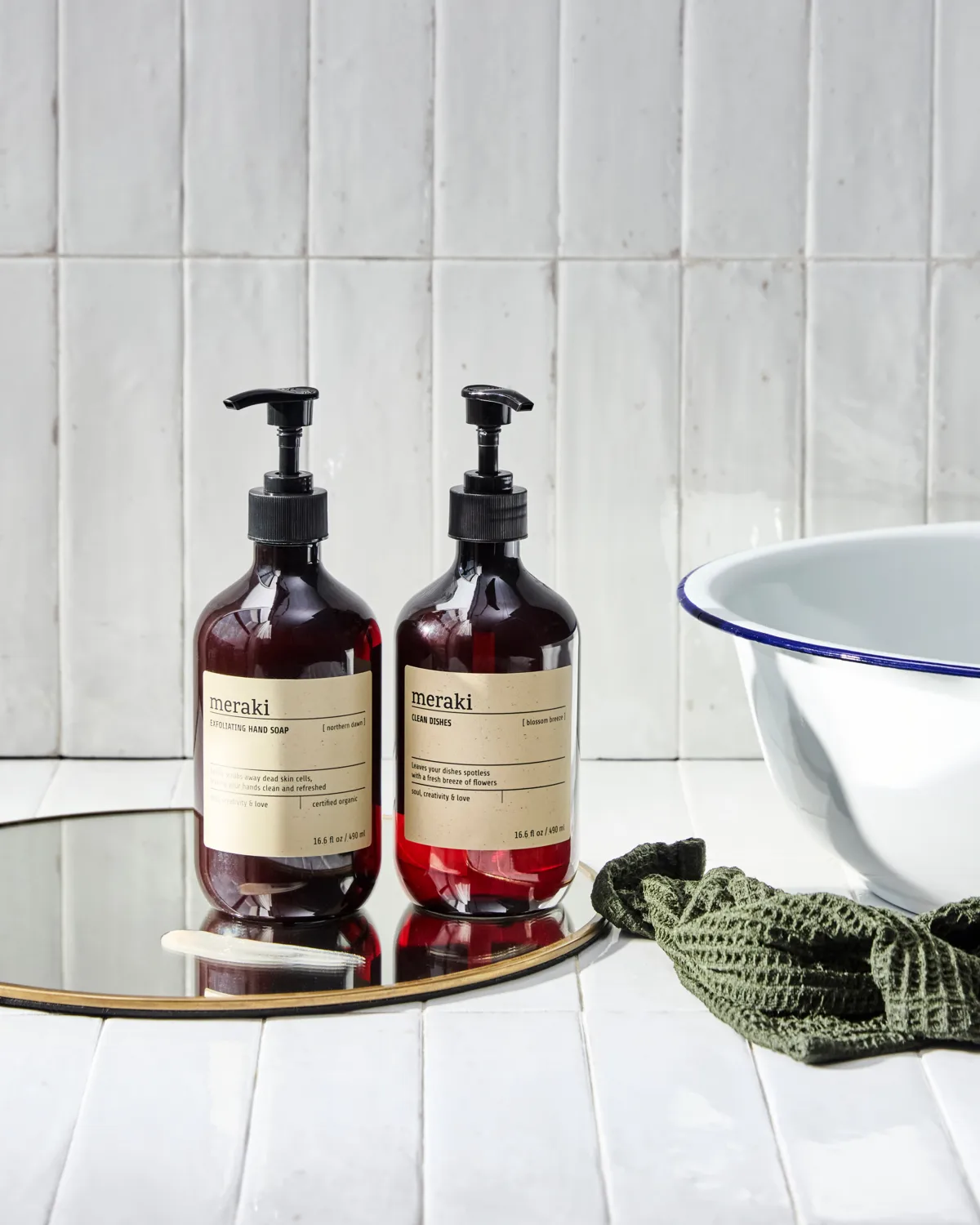 Meraki gåvoset handtvål och diskmedel, Exfoliating Northern star, Blossom breeze Meraki