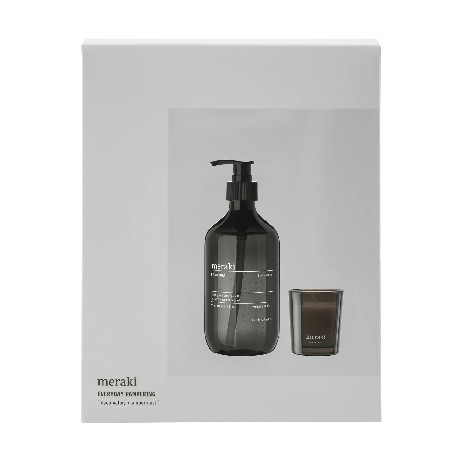 Meraki gåvoset handtvål och doftljus, Deep valley-Amber dust Meraki