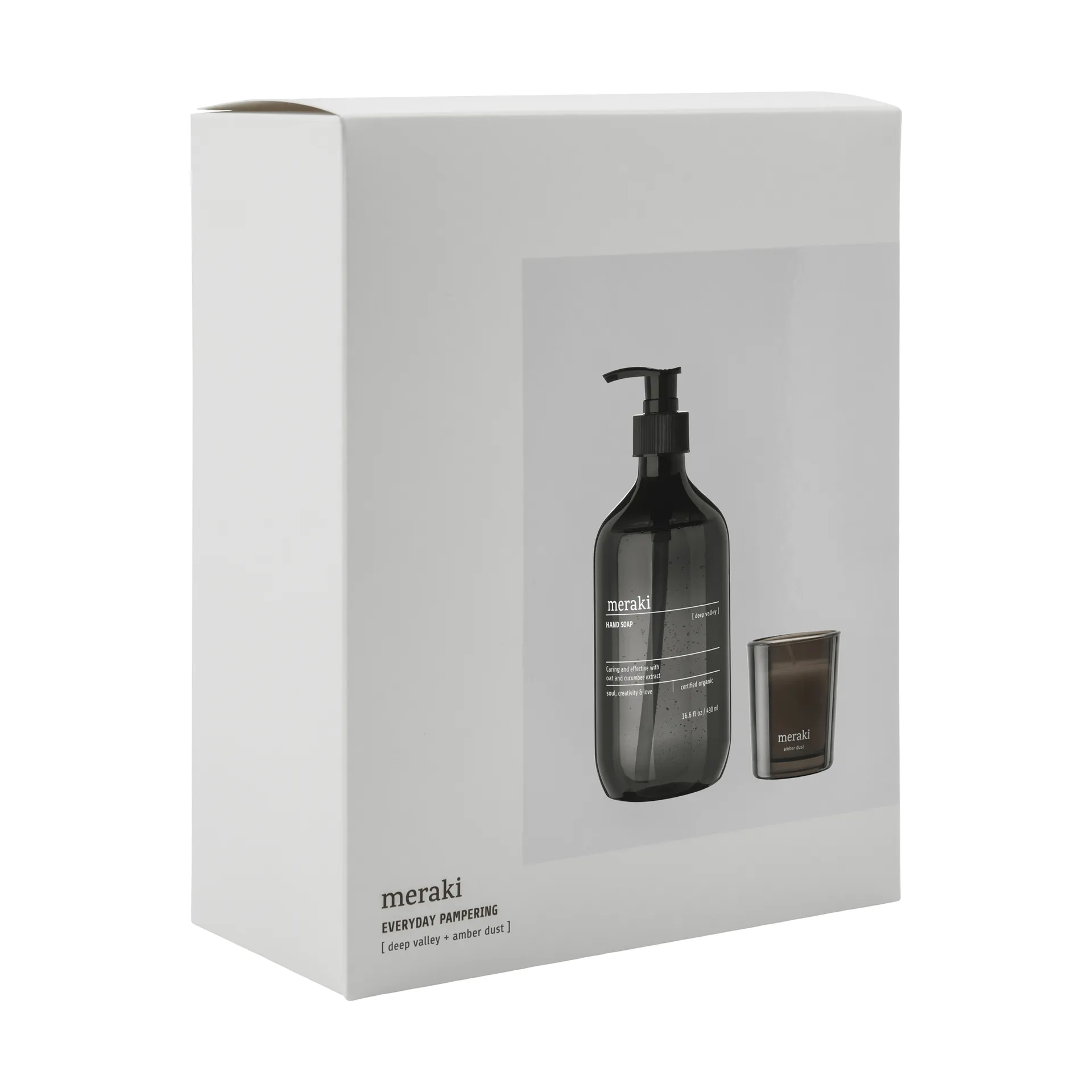 Meraki gåvoset handtvål och doftljus, Deep valley-Amber dust Meraki