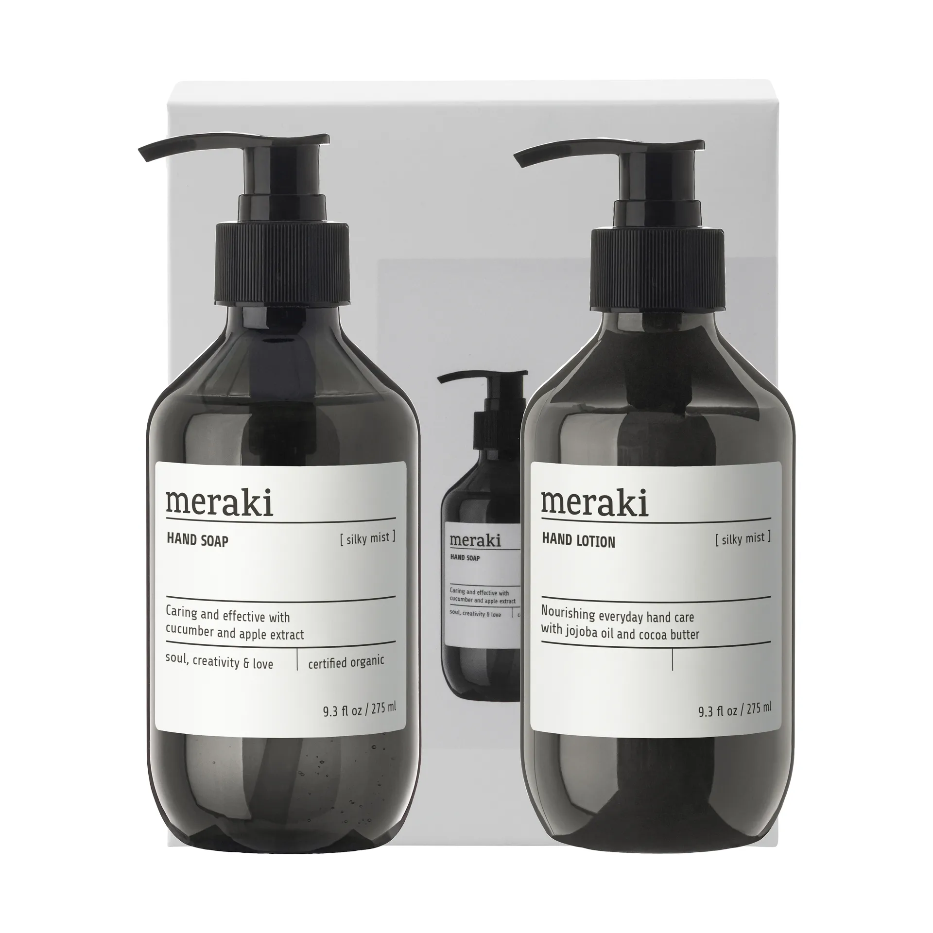 Meraki gåvoset, handtvål och handlotion, Silky Mist Meraki