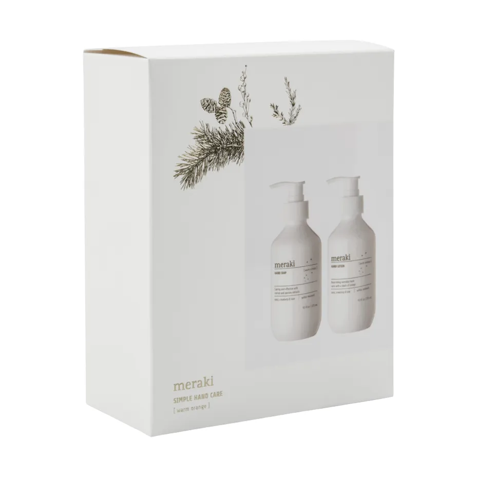 Meraki gåvoset, handtvål och handlotion, Warm orange Meraki