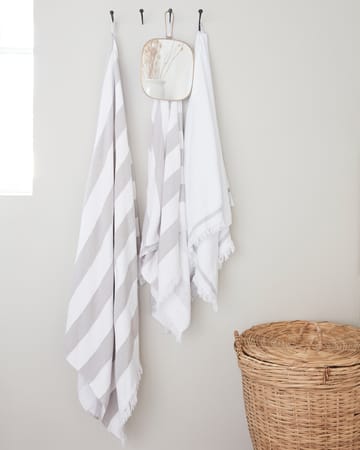 Meraki handduk vit med grå streck - 100x180 cm - Meraki