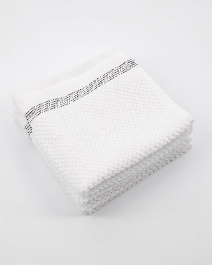 Meraki handduk vit med grå streck 3-pack - 30x30 cm - Meraki