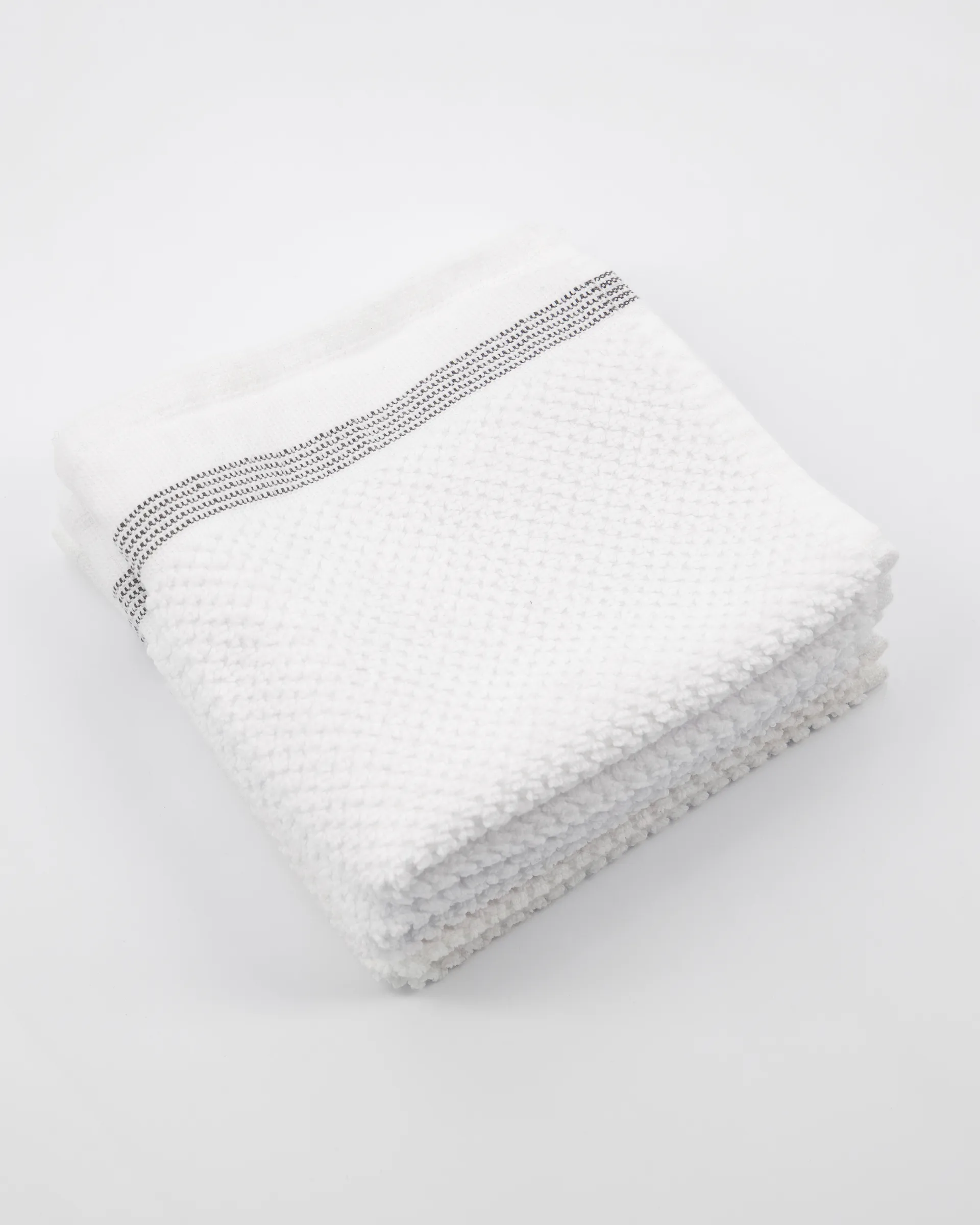 Meraki handduk vit med grå streck 3-pack, 30x30 cm Meraki