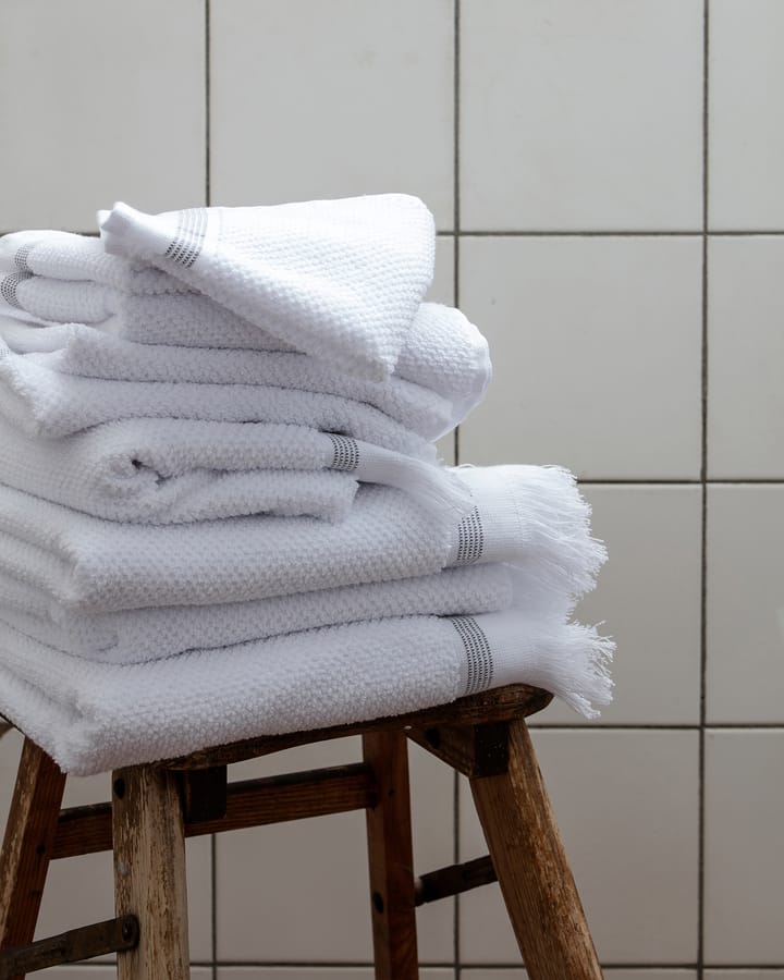 Meraki handduk vit med grå streck 3-pack, 30x30 cm Meraki