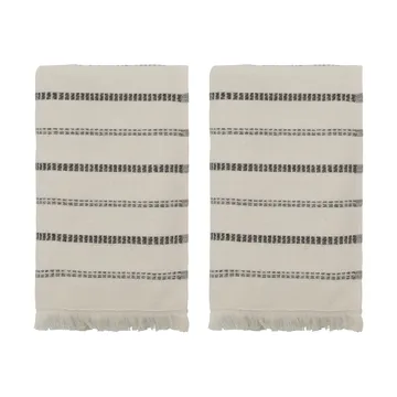 True handduk 2 delar - Off-White-svart, 50x100 cm - Meraki