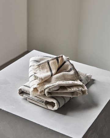 True handduk 2 delar - Off-White-svart, 50x100 cm - Meraki