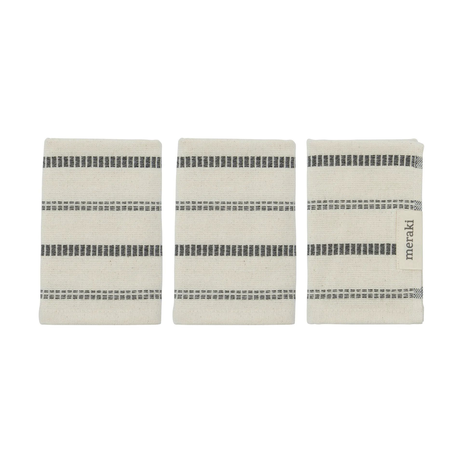 True tvättlapp 3 delar, Off-White-svart Meraki