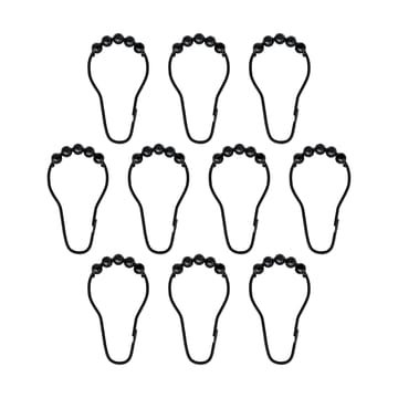 Aqua krokar till duschdraperi 10-pack - Svart - Mette Ditmer