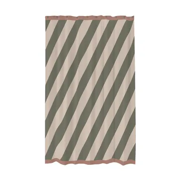 Diagonal duschdraperi 150x200 cm - Dark olive - Mette Ditmer