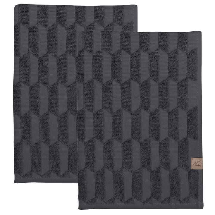 Geo gästhandduk 2-pack - Anthracite - Mette Ditmer