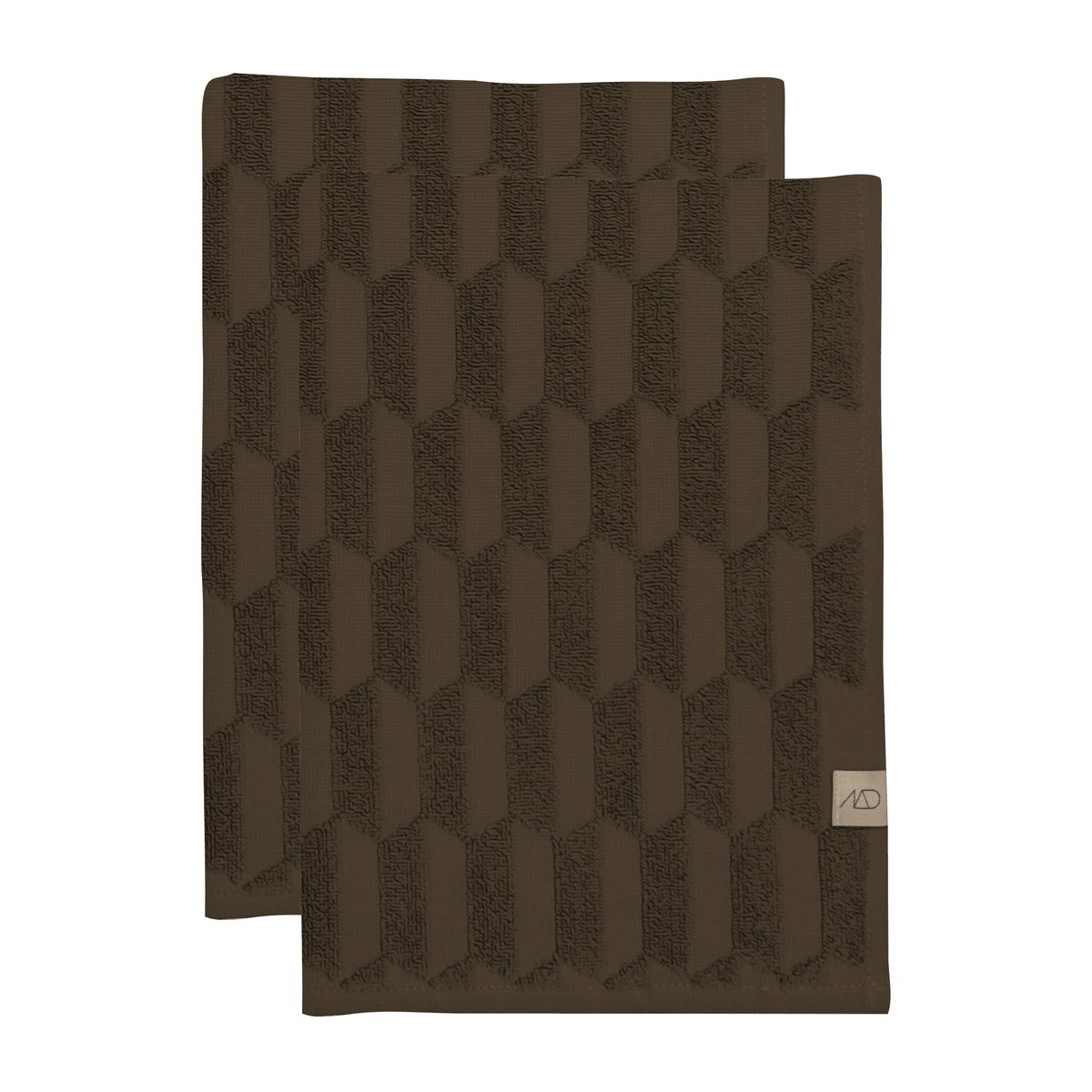 Mette Ditmer Geo gästhandduk 2-pack Chocolate | Skandinavisk Design | Handdukar | Brun