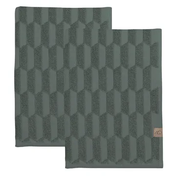 Geo gästhandduk 2-pack - Pine green - Mette Ditmer