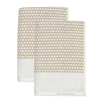 Grid gästhandduk 38x60 cm 2-pack - Sand-off white - Mette Ditmer