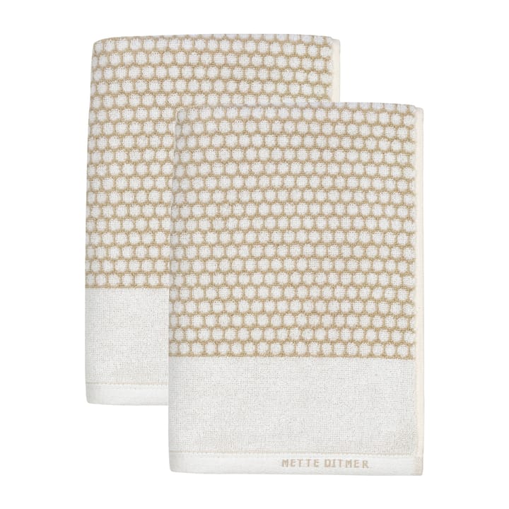 Grid gästhandduk 38x60 cm 2-pack - Sand-off white - Mette Ditmer