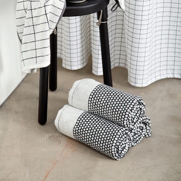 Grid handduk 50x100 cm - Svart-off white - Mette Ditmer