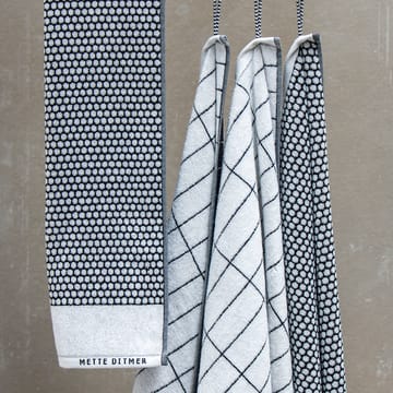Grid handduk 50x100 cm - Svart-off white - Mette Ditmer