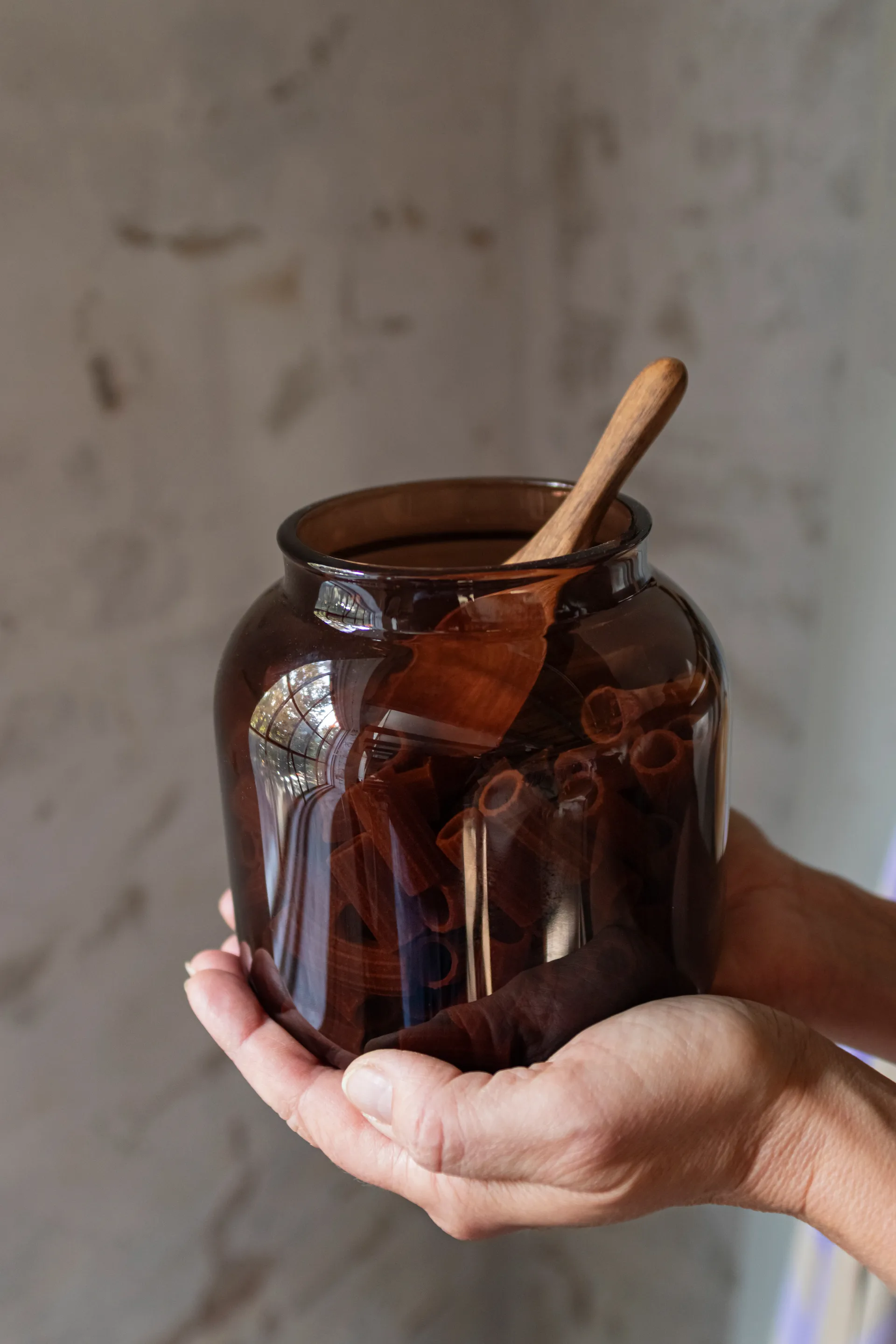 Luna burk med lock small 13 cm, Brown Mette Ditmer