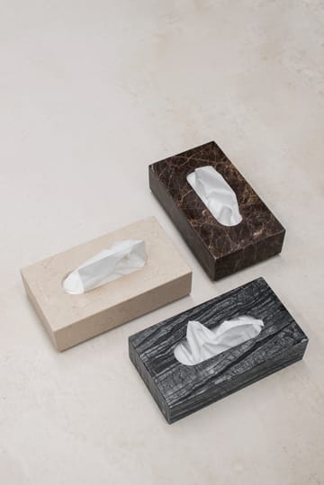Marble näsdukslåda 14x25,5 cm - Svart-grå - Mette Ditmer