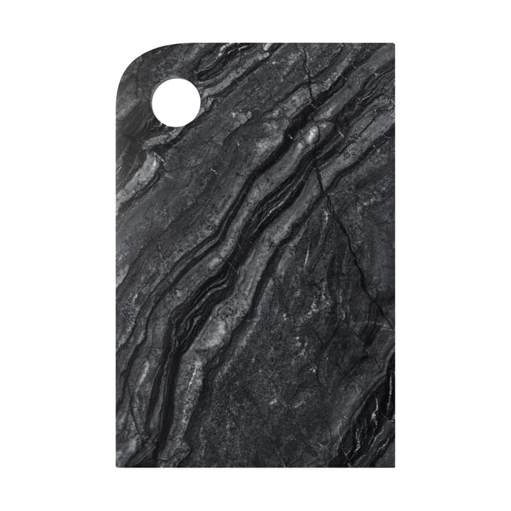 Marble serveringsbricka medium 20x30 cm - Black-grey - Mette Ditmer