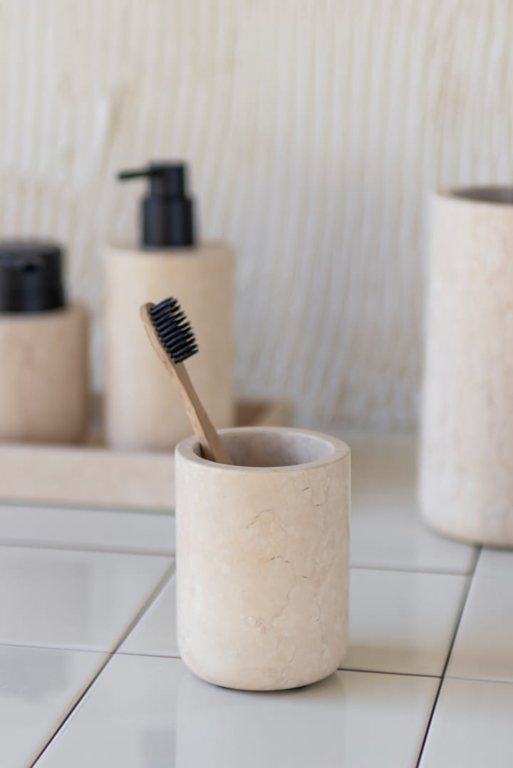 Marble tandborsthållare 10 cm, Sand Mette Ditmer