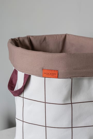 Mesh tvättkorg Ø40x50 cm - Brown-Off-white - Mette Ditmer