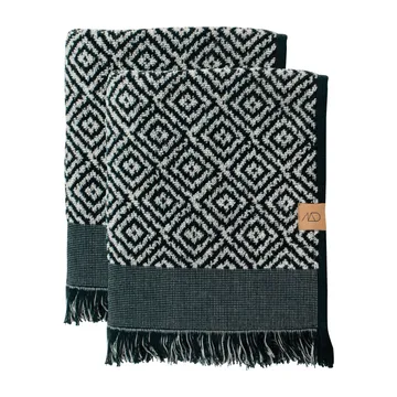 Morocco gästhandduk 35x55 cm 2-pack - Black-white - Mette Ditmer