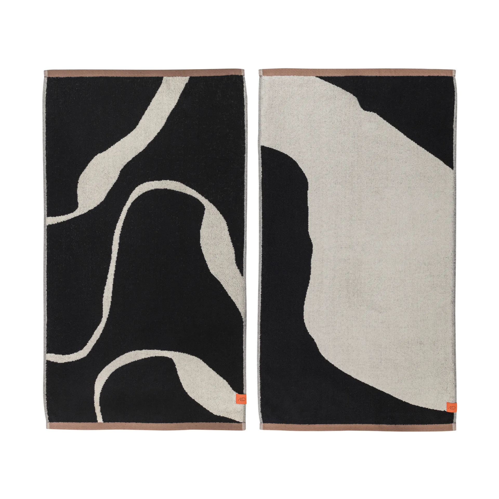 Nova Arte gästhandduk 40x55 cm 2-pack, Black-off white Mette Ditmer