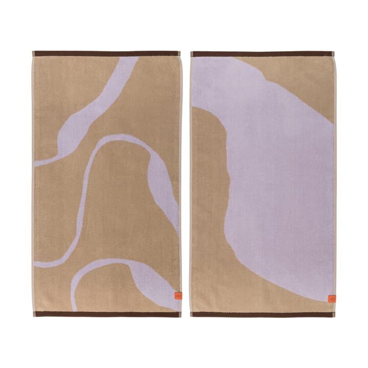 Nova Arte gästhandduk 40x55 cm 2-pack - Sand-lilac - Mette Ditmer