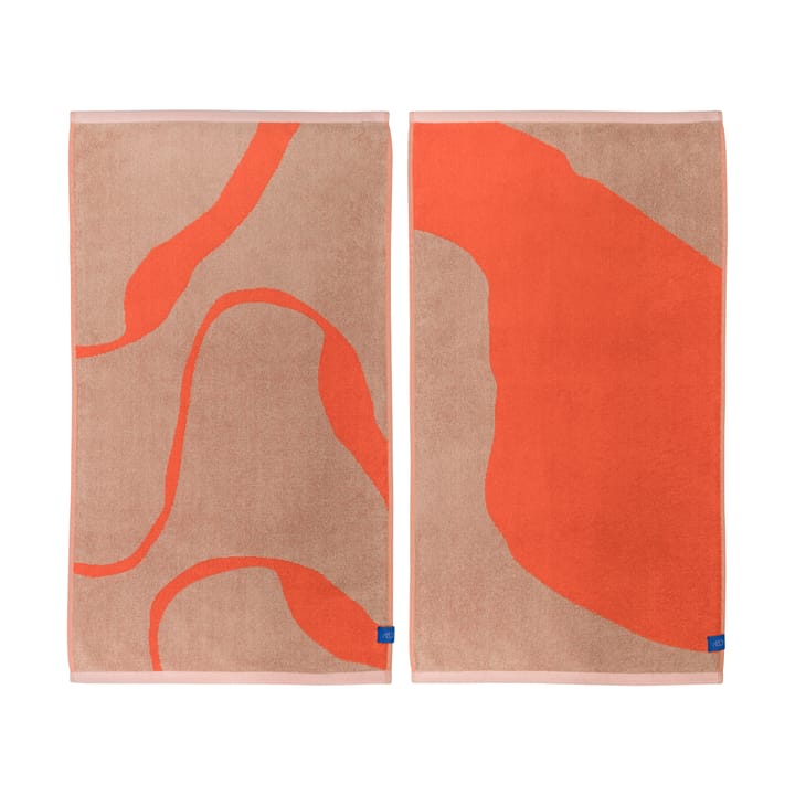 Nova Arte handduk 50x90 cm 2-pack - Latte-orange - Mette Ditmer