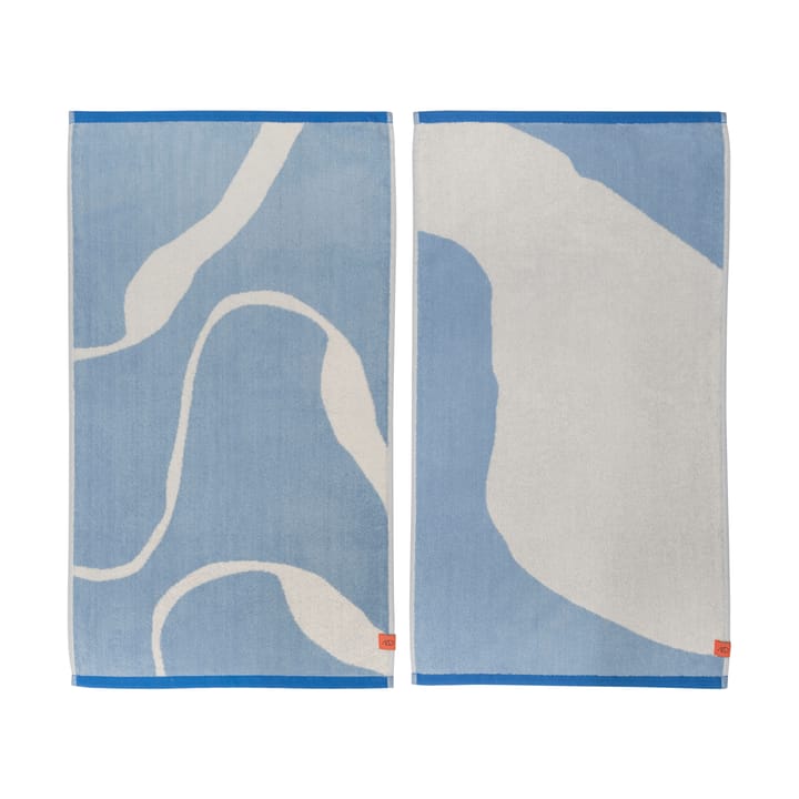 Nova Arte handduk 50x90 cm 2-pack - Light blue-off-white - Mette Ditmer