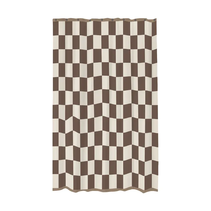 Retro duschdraperi 150x200 cm - Brun - Mette Ditmer