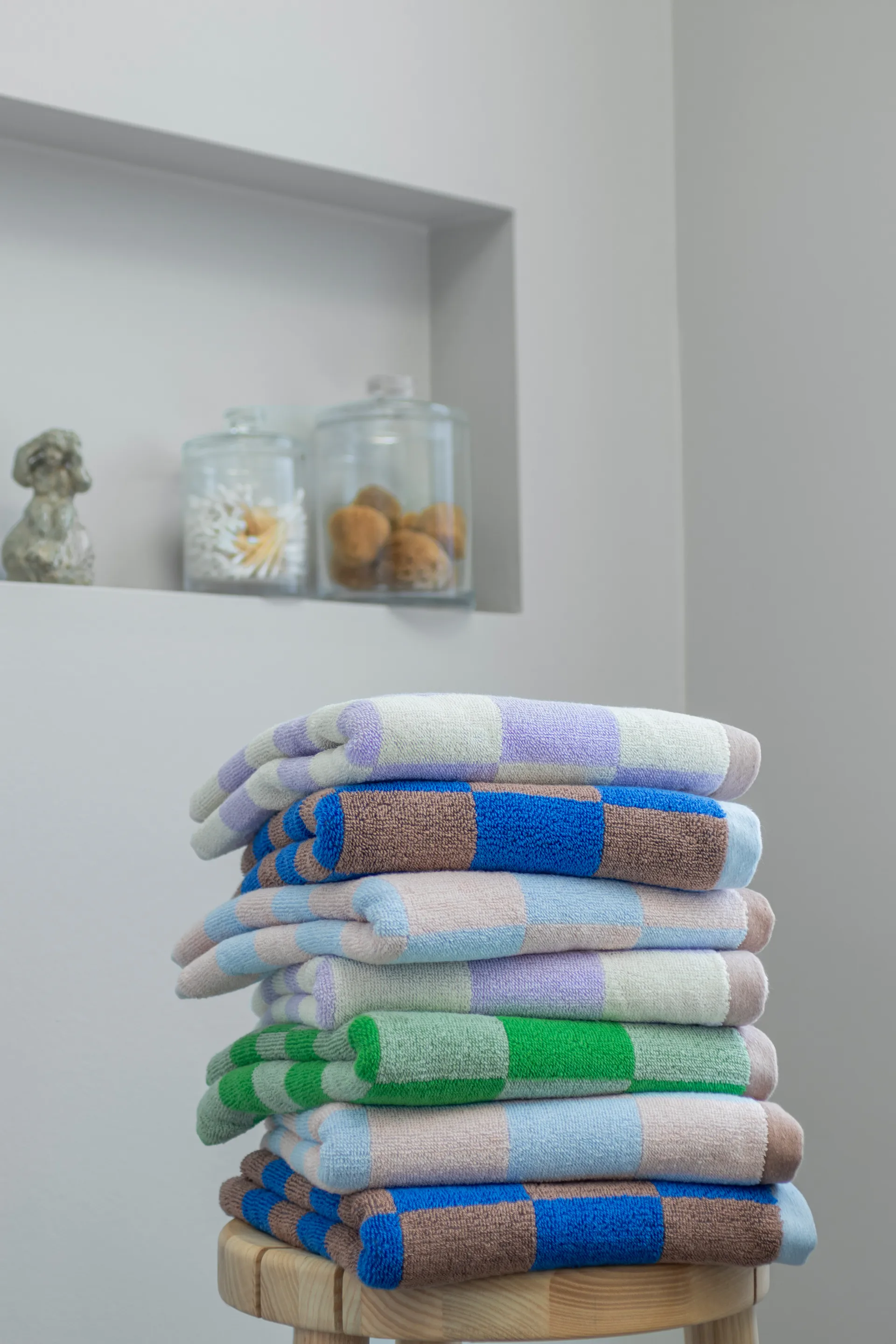 Retro handduk 50x90 cm, Classic green Mette Ditmer