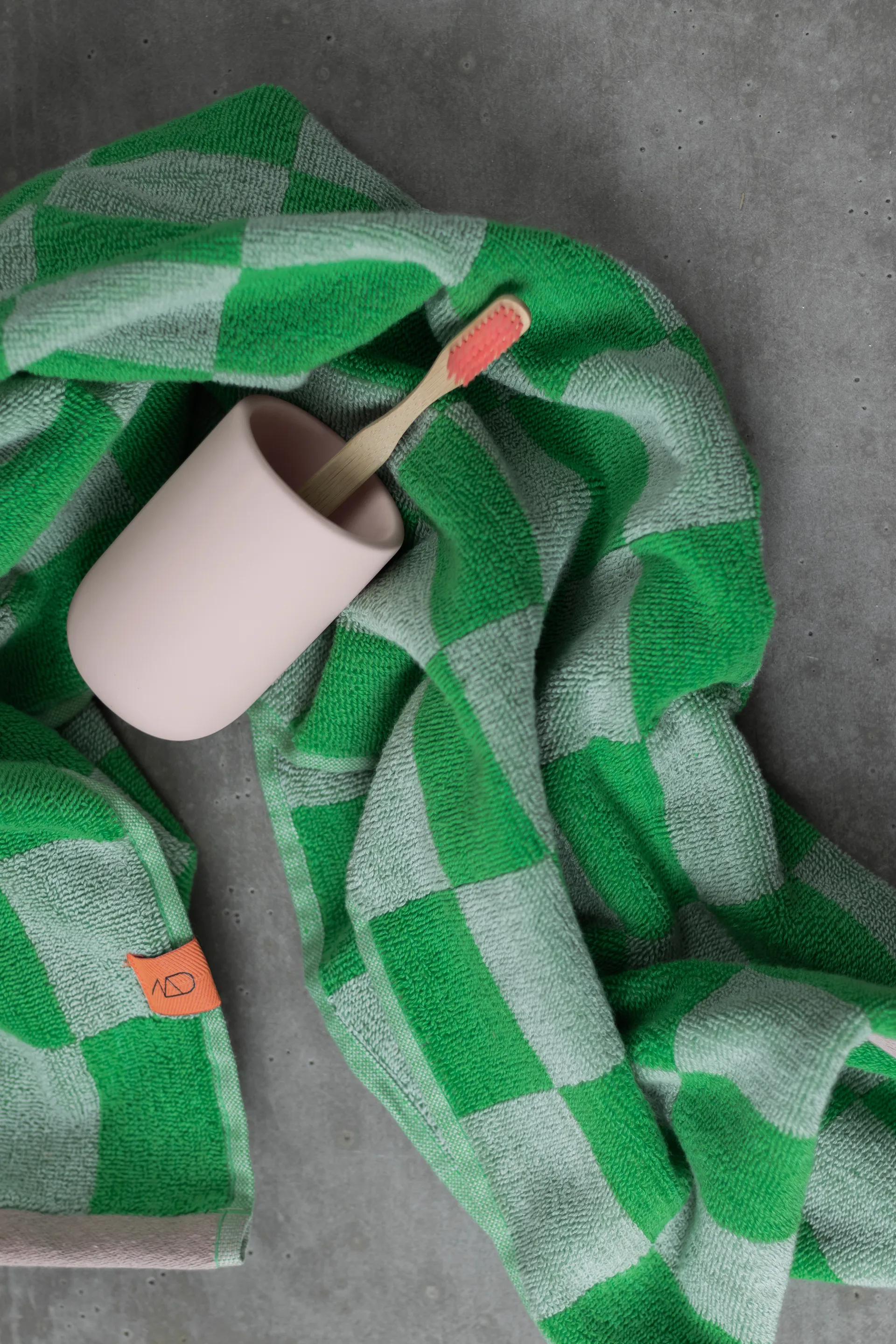 Retro handduk 50x90 cm, Classic green Mette Ditmer