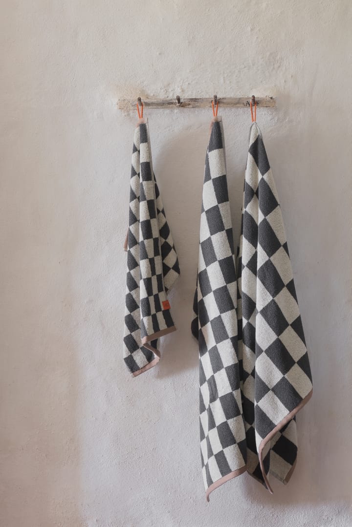 Retro handduk 50x90 cm, Dark grey Mette Ditmer