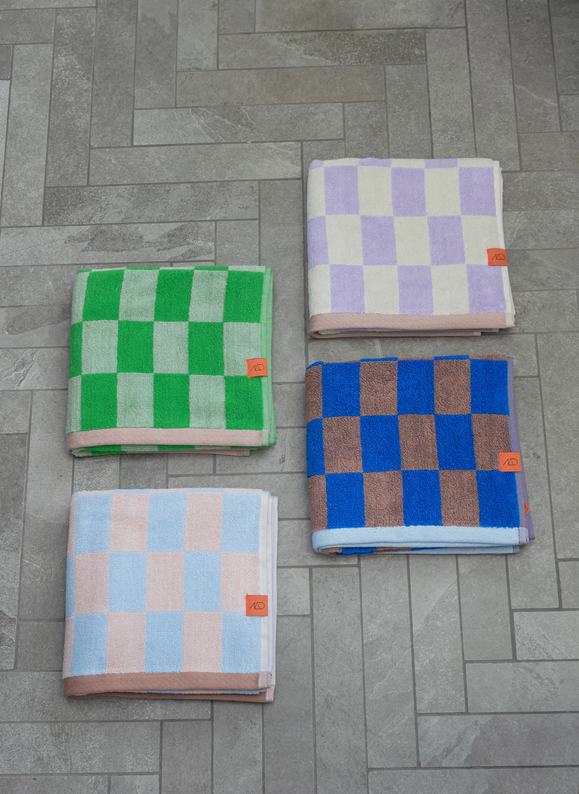 Retro handduk 70x133 cm, Cobalt Mette Ditmer