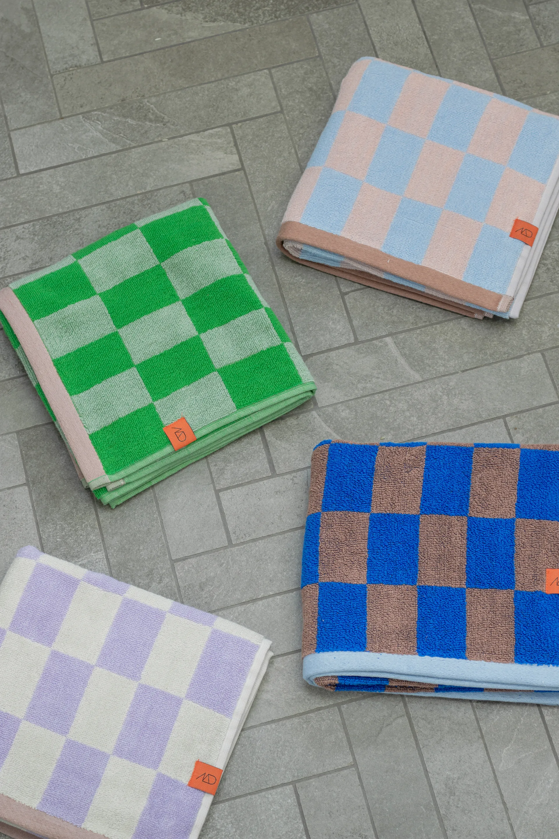 Retro handduk 70x133 cm, Light blue Mette Ditmer