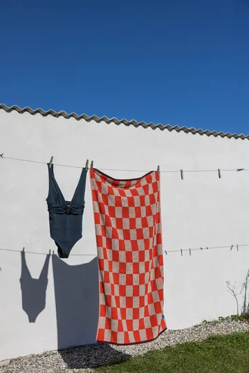 Retro handduk - Dark orange, 50x90 cm - Mette Ditmer