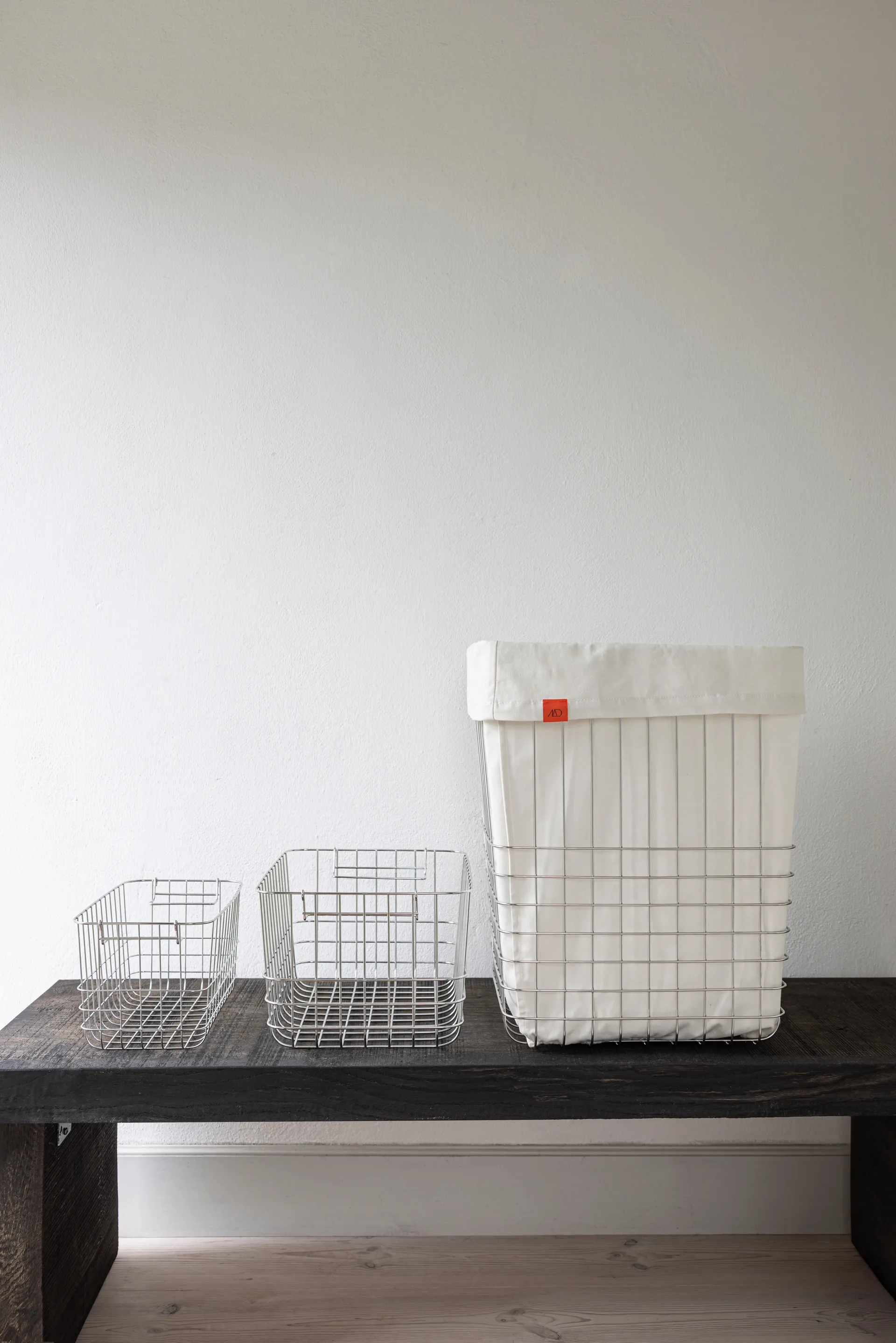 Store-it förvaringskorg med bomullspåse large, Chrome Mette Ditmer