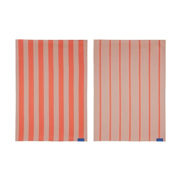 Stripes kökshandduk 50x70 cm 2-pack - Latte - Mette Ditmer