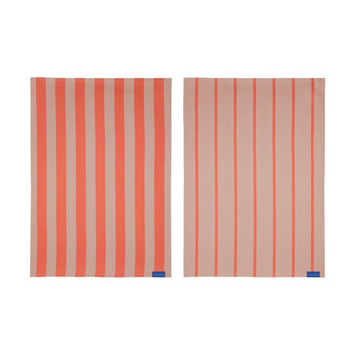 Stripes kökshandduk 50x70 cm 2-pack - Latte - Mette Ditmer
