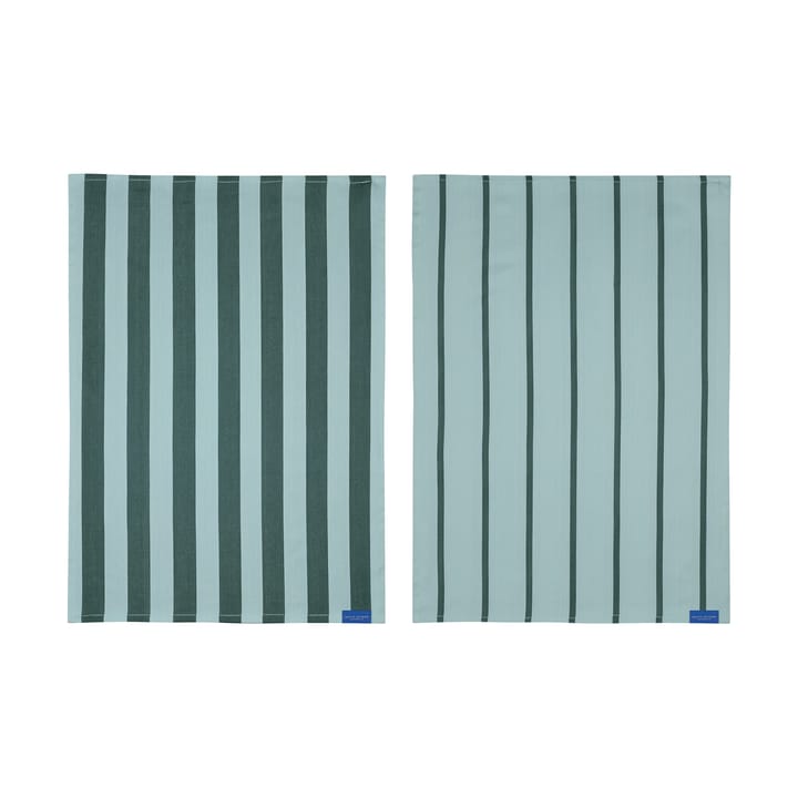 Stripes kökshandduk 50x70 cm 2-pack - Mint - Mette Ditmer