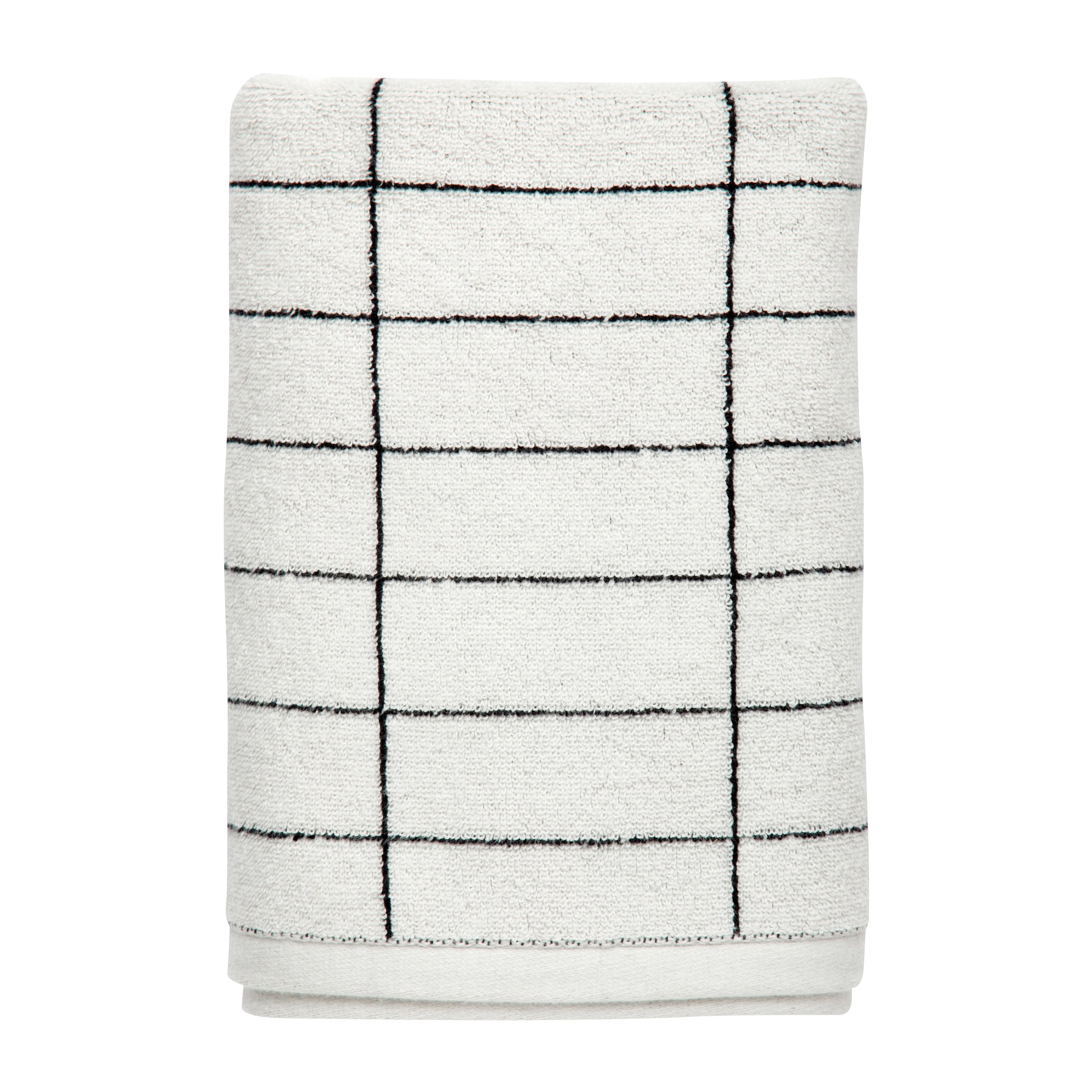 Tile Stone gästhandduk 38x60 cm 2-pack, Black-Off-white