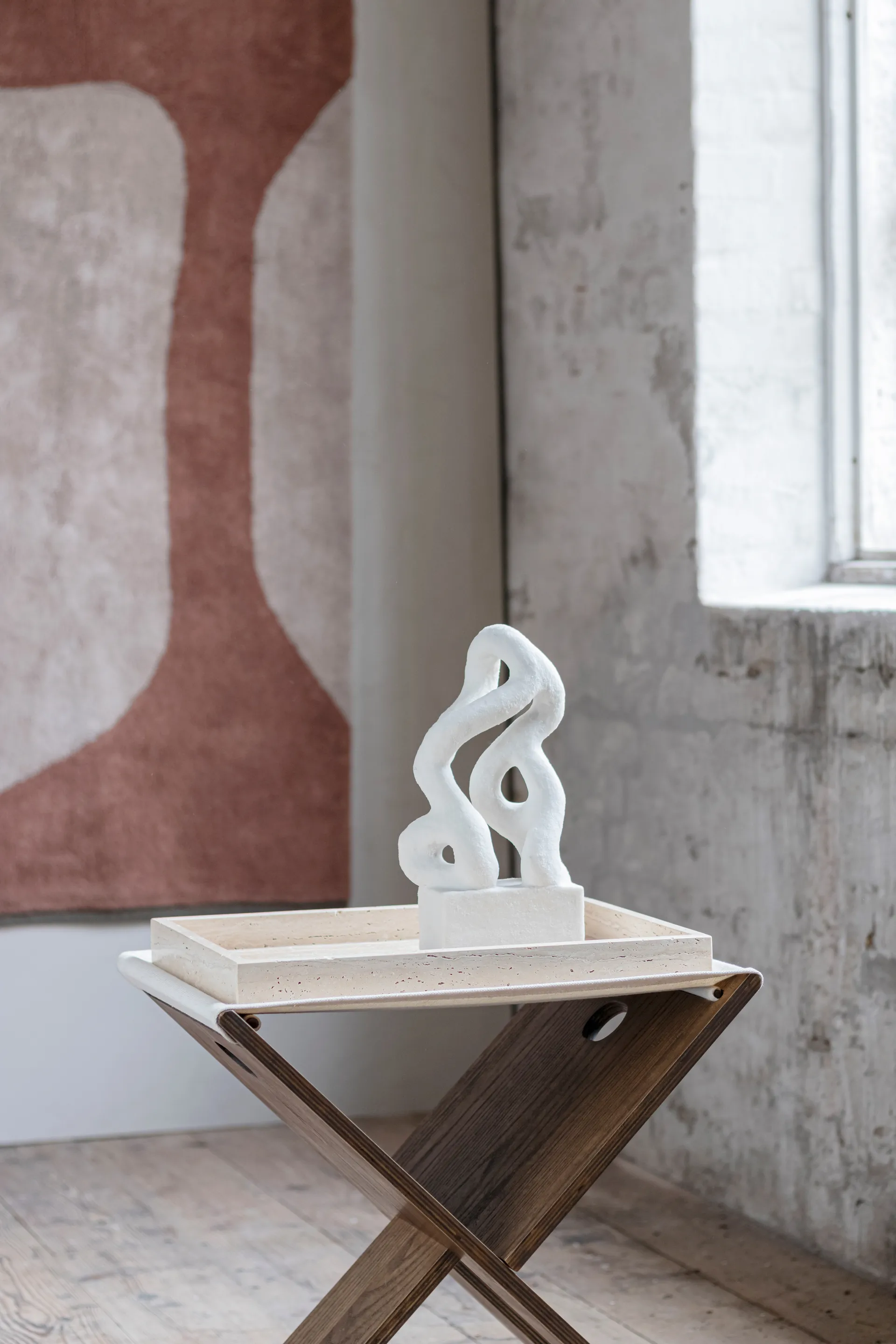 Travertine dekorationsbricka 30x40 cm, Linen Mette Ditmer