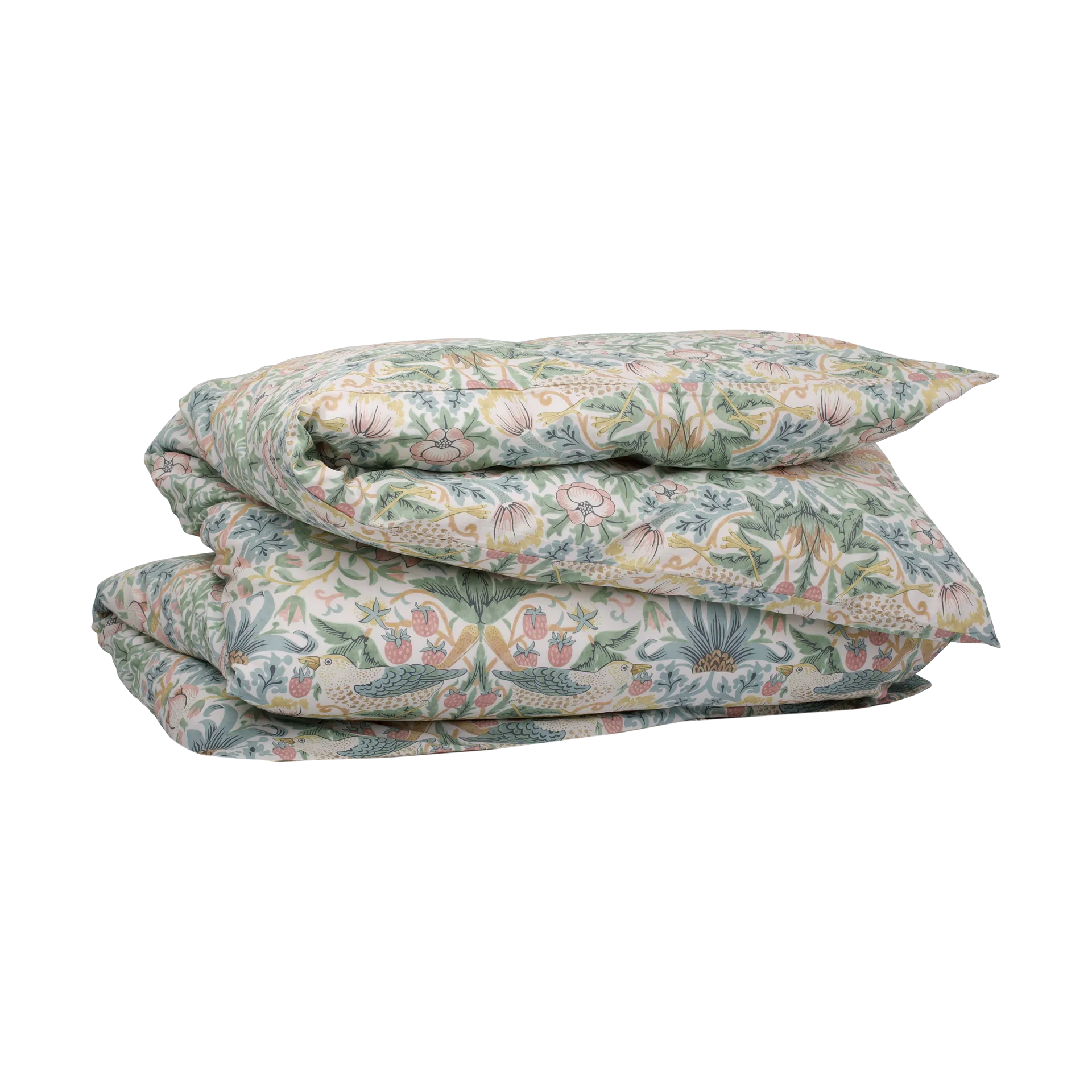 Morris & Co. Strawberry Thief Påslakan, Grön-150x210 cm Mille Notti