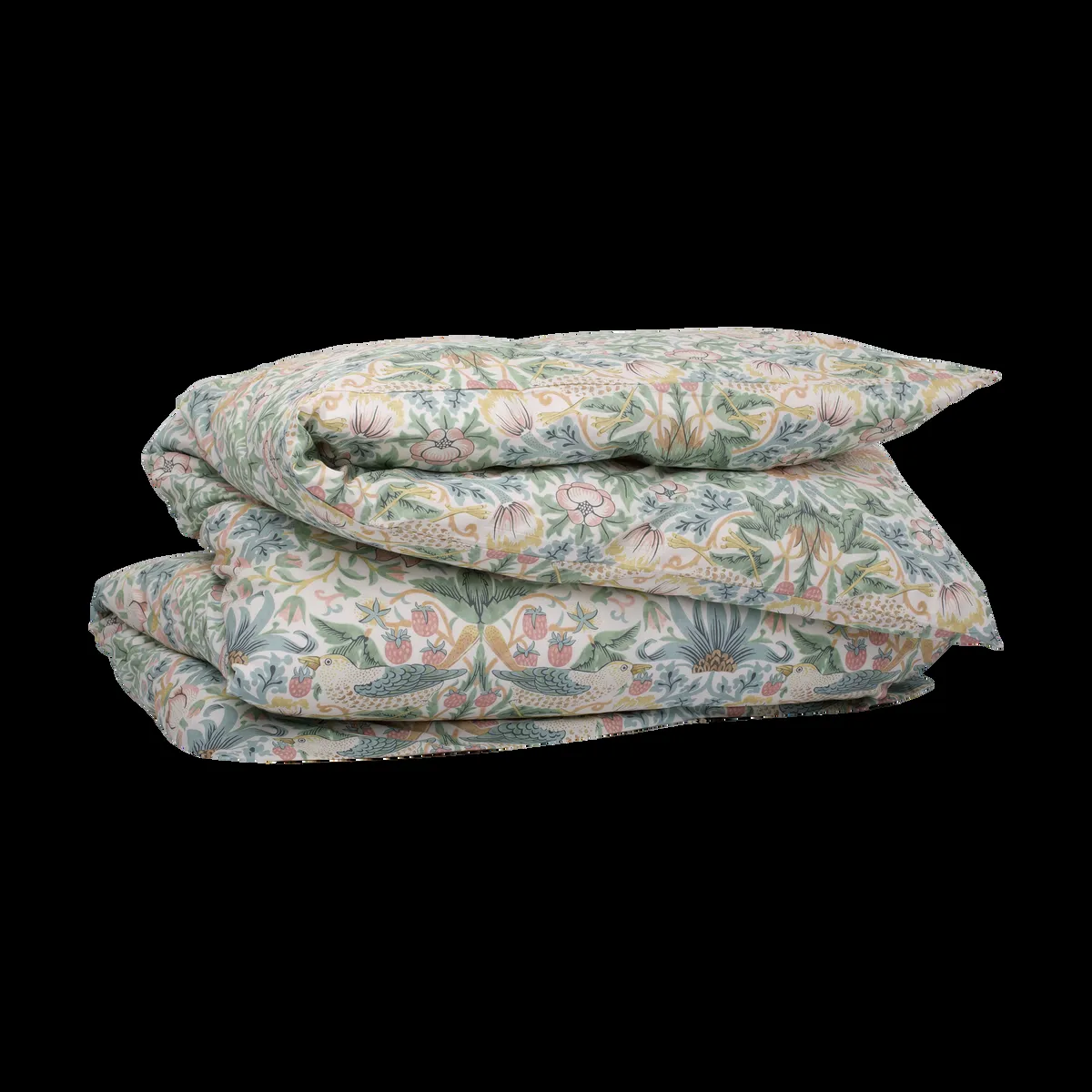 Mille Notti Morris & Co. Strawberry Thief Påslakan Grön-220x220 cm