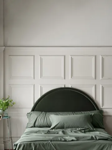 Satina plain örngott - Grön, 50x60 cm - Mille Notti