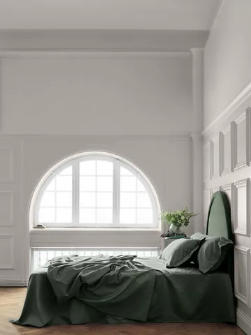 Satina plain örngott - Grön, 50x90 cm - Mille Notti