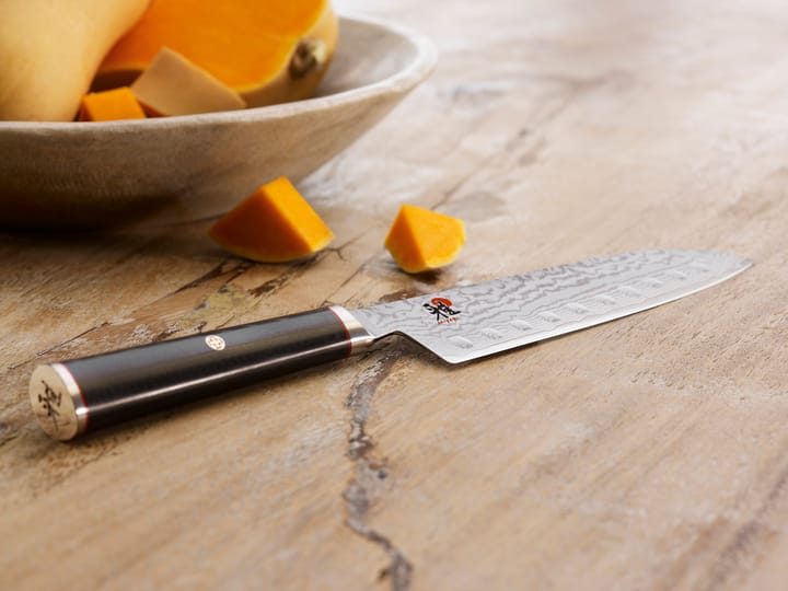 Raw 5000FCD kockkniv gyutoh 16 cm, Damaskus-svart Miyabi