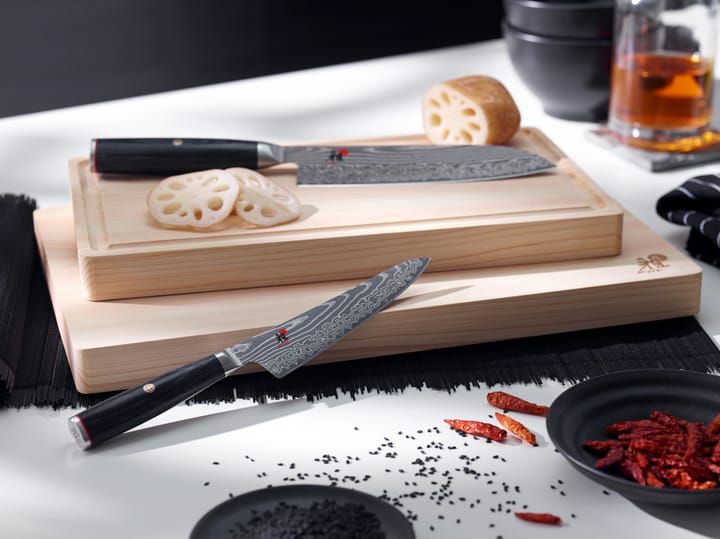 Raw 5000FCD kockkniv gyutoh 20 cm, Damaskus-svart Miyabi